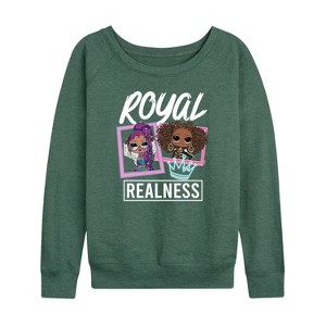 Women's - LOL Surprise! - Royal Realness Lightweight French Terry Wide Neck Long Sleeve Shirt - 1 of 4