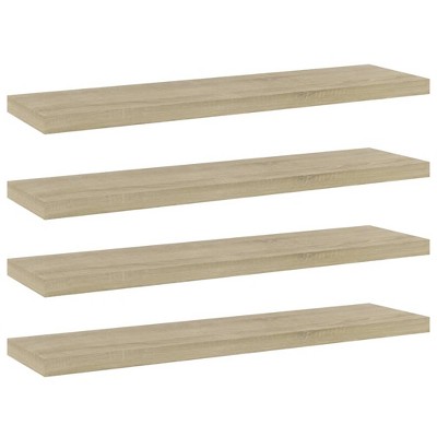 vidaXL Bookshelf Boards 4 pcs Sonoma Oak 15.7 in.x3.9 in.x0.6 in. Engineered Wood