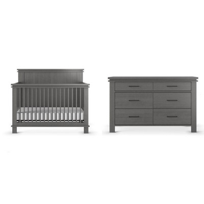Child Craft Denman Crib and Dresser Nursery Set, 2-Piece, Includes 4-in-1 Convertible Crib and Dresser