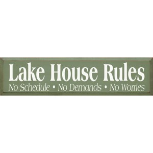 Slickblue Lake Life Wall Decor – Rustic Lake House Rules Wood Sign – Cottage Vibe Wall Accent 9x36, 10 Color Options - 1 of 3