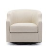 Corrine 30.5" Seat Wide Linen Upholstered 360° Armrest Round Swivel Barrel Chair Modern With Black Base-Maison Boucle - 3 of 4
