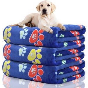 LOVEVOOK Pet Blanket 1 Pack 3 Dog Blanket, Soft Fluffy Washable Pet Cat Blankets, Reversible Elephant Paw Print for Dog Kennels Beds, Sofas - 1 of 4