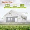 1pc 20x20FT Outdoor Party Tent, White PE Fabric Canopy with Metal Frame, Removable Sidewalls & Storage Bags for Events and Weddings - Coolbibila - 4 of 4