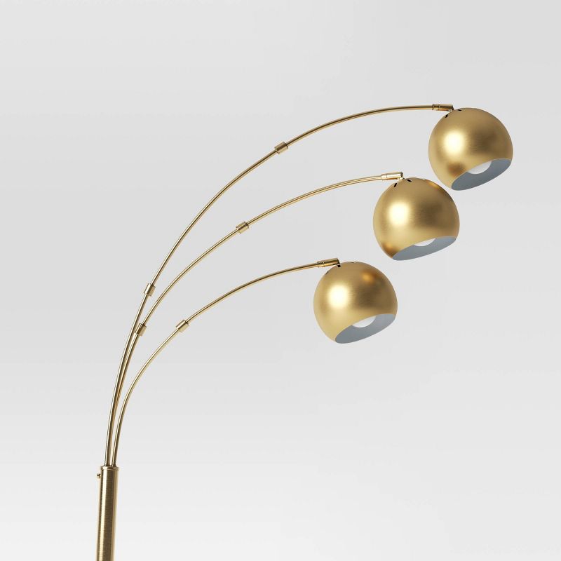 Span 3-Head Metal Globe Floor Lamp Brass - Threshold™, 5 of 6