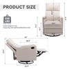 Linen Fabric Swivel Rocking Chair Glider Rocker Recliner Nursery Chair With Adjustable Back and Footrest for Living Room - ModernLuxe - 3 of 4