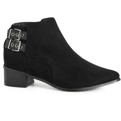 Evans | Women's Wide Fit Ella Ankle Boot - Black - 6w : Target