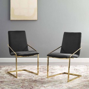 Set of 2 Pitch Dining Armchairs Performance Velvet - Modway - 1 of 4