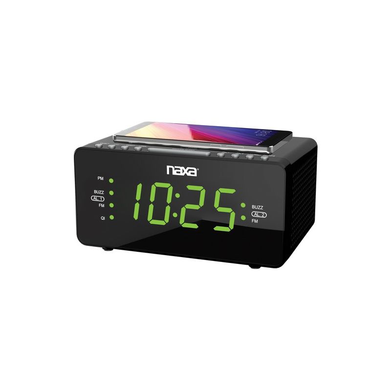 Naxa NRC-191 Desktop Clock Radio - Stereo - 2 x Alarm - FM - USB, 1 of 2