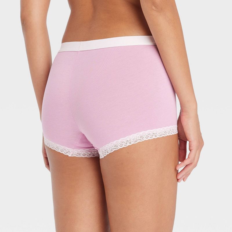Women's Cotton and Lace Boy Shorts - Auden™, 3 of 6