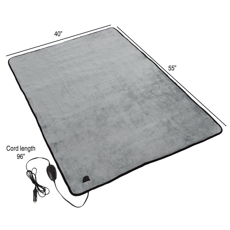 Fleming Supply Outdoor Heated 12V Electric Car Blanket With 3 Settings - Gray, 2 of 4