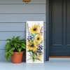 HomeRoots 36"White  Blue Green And Yellow Solid Wood Sunflowers Porch Sign - 2 of 4