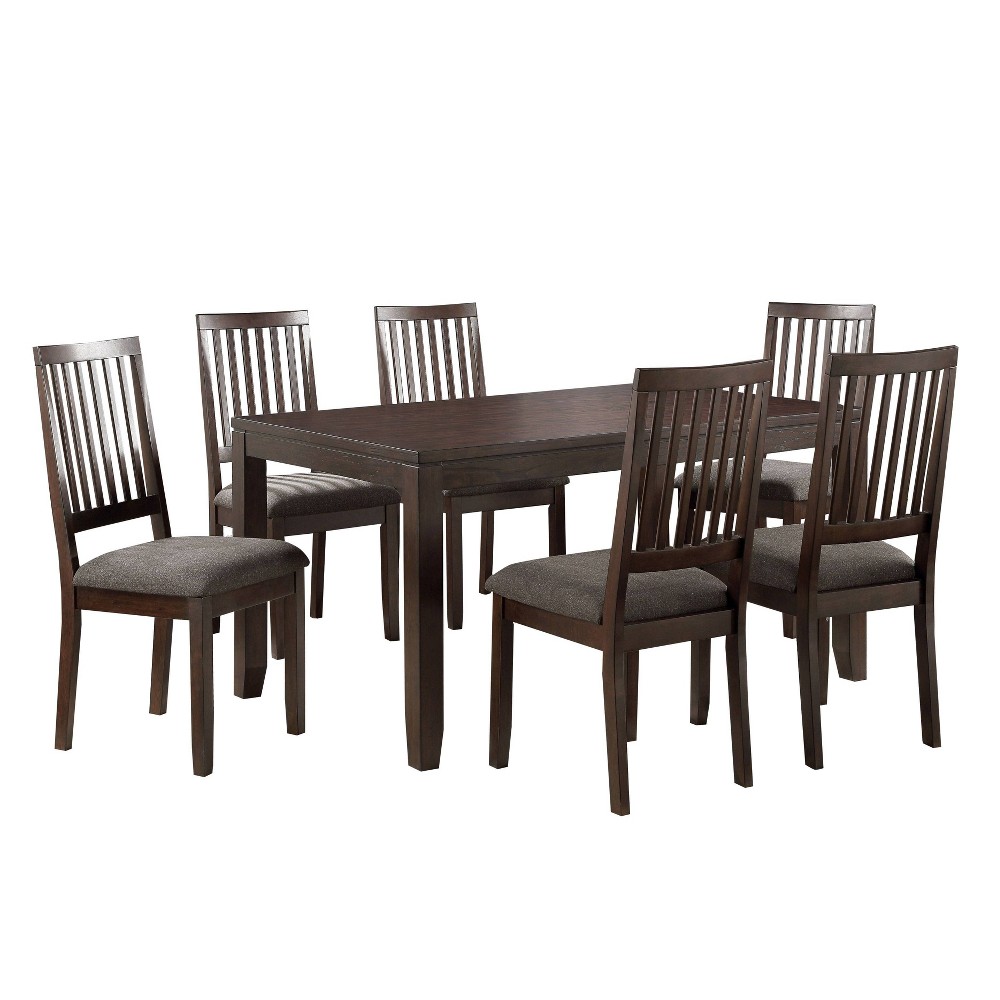 Photos - Dining Table 7pc Yorktown Dining Set Espresso - Steve Silver Co.: Mid-Century Modern, G