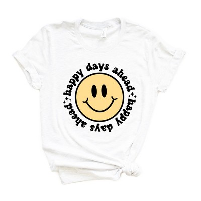 Simply Sage Market Women's Happy Days Ahead Smiley Face Short Sleeve ...