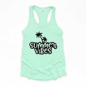 Simply Sage Market Women's Summer Vibes Cursive Palm Trees Graphic Racerback Tank - 1 of 2
