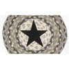 Earth Rugs Black Star Printed Round Jute Trivet – 10" Rustic Table Protector - 2 of 3