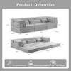 Oversized 3 Seater Circle Fleece Convertible DIY Boneless Modular Sectional Sofa with 3 Pillows - 3 of 4