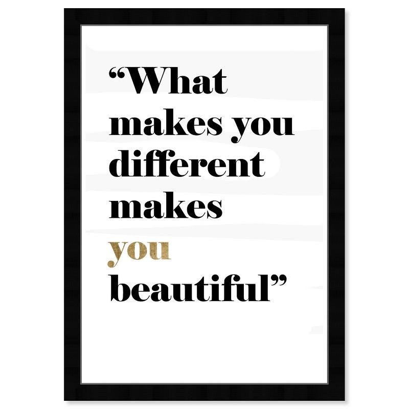 13&#34; x 19&#34; What Makes You Different Makes You Beautiful Motivational Quotes Unframed Canvas Wall Art Black - Wynwood Studio, 4 of 5