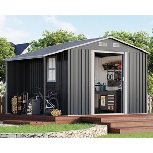 AMERLIFE Outdoor Storage Shed with Sliding Doors Two 4-Pane Windows - 1 of 4
