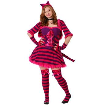 HalloweenCostumes.com Adult Plus Size Wonderland Cat Costume for Women
