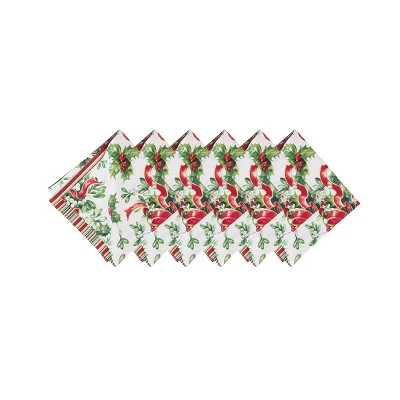 C&F Home Holiday Ribbon Napkin Set of 6