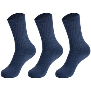 3 Pairs Cotton Crew Socks for Women – Soft, Breathable & Cushioned Athletic Sport Socks, Size 9-11 - 1 of 4