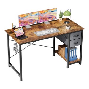 FONTOI 40" or 47" Computer Desk with 2 Drawers Home Office Desk Modern Simple Study Writing Table with Storage Shelf for Bedroom - 1 of 4