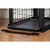 Merry Products 2 Door Decorative Pet Kennel with Wooden Protection Cover, Divider Insert, and Removable Tray End or Side Table, Black - 4 of 4