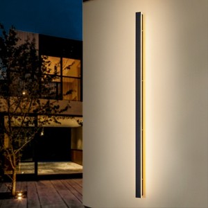Rennnsan Lunith 39"-59" H Hardwired Liner Stainless Metal Industrial LED Dimmable Wall Sconce in Black - 1 of 4