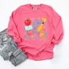 Watercolor Teacher Apple Collage - Womens Garment Dyed Long Sleeve - 3 of 3