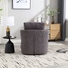 CAVINAS Modern Swivel Lounge Chair, Ergonomic Round Arm Accent Chair with PU Leather Upholstery, 360-Degree Rotating Base & Dual Pillow Support - 2 of 4