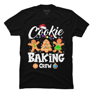 Men's Design By Humans Cookie Baking Crew Christmas By NekoShop T-Shirt - 1 of 4