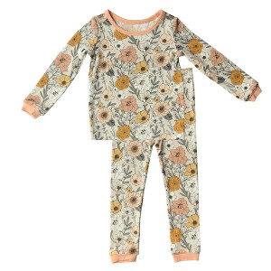 tiny knot co. Toddler Children's Girls Buttery Soft Durable, Tagless TENCEL Modal Pajama Set - 1 of 4