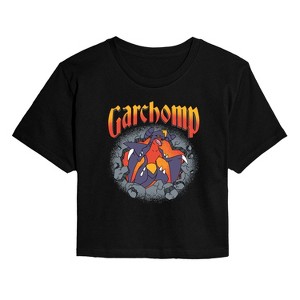 Women's - Pokémon - Garchomp Rocks Cropped Graphic T-Shirt - 1 of 4