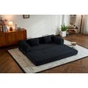 Corduroy Convertible Sleeper Sofa Bed with Cylindrical Pillow and Fixed-Shape Frame - 2 of 4