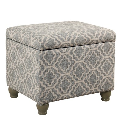 Medium Storage Ottoman Geometric Ash Gray - HomePop