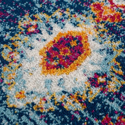 Hauteloom Istanbul Medallion Blue & Orange Area Rug