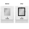 Amanti Art Mirror Makeover Bathroom Mirror Frame Border Kit  - Fully Assembled Peel and Stick Frame - Mirror NOT Included - Brushed Metallic Trim - 4 of 4