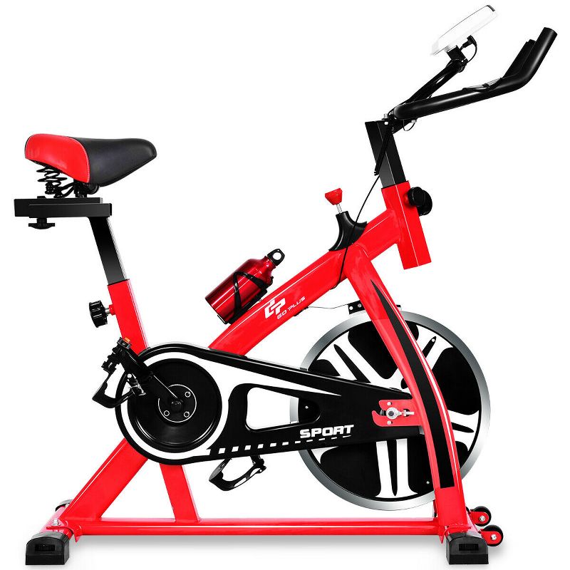 Costway Adjustable Exercise Bike Bicycle Cycling Cardio Fitness LCD w/ 18lb Flywheel, 1 of 11