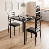 Kitchen Table Set 3 Piece Wooden Dining Table Set for 2 Person Square Table and Chair Small Farmhouse Table Set for Kitchen Restaurant - 2 of 4