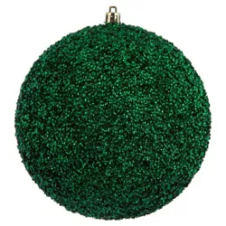 4ct Vickerman 6" Beaded Ball Ornament Midnight Green
