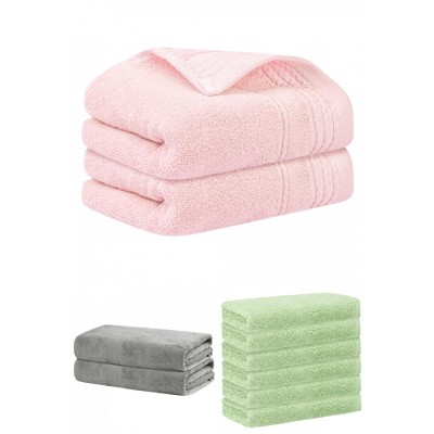 REGALWOVEN Striped Soft Absorbent Bathroom Cotton Towel Set 3 Pcs