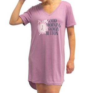 Hello Mello Women’s Let Me Sleep Lounge Sleep Shirt - 1 of 4