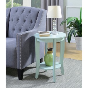 HomeStock Round Accent End Table with Lower Shelf, Curved Legs and Smooth Finish Ideal for Living Room or Bedroom Corners - 1 of 4
