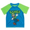 SUPER MARIO Nintendo Luigi Yoshi Toddler Boys Pajama Shirt Shorts blue / green 4T - 2 of 4