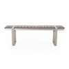 Moden 58'' Dining Bench,Outdoor Wooden Picnic Barbeque Bench,Patio Backyard Balcony Garden Poolside Balcony Bench,Outdoor Furniture-Cuddlewood - 3 of 4