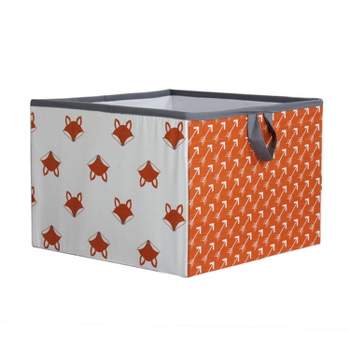 Bacati - Playful Fox Orange/Gray Storage Box Large