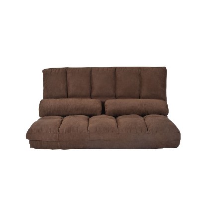 NicBex Double Folding Sofa Floor Recliner Sofa Futon Sofa with 2 Pillows Backrest Can be Adjusted Forward and Backward