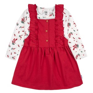 Gerber Baby and Toddler Girls' Jumper & Top Set, 2-Piece - 1 of 4