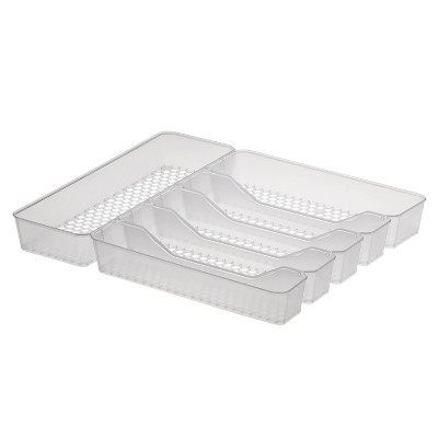 13"x16" Hexa Clear 6-Divider Silverware Tray Clear - Spectrum Diversified