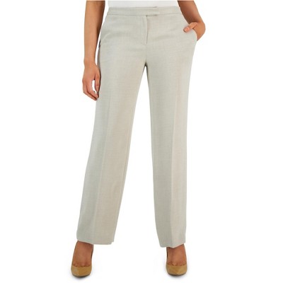 Kasper Womens Pebble Stretch Crepe Dress Pants, Beige, 10